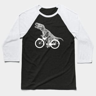 T rex dino bicycling funny Baseball T-Shirt